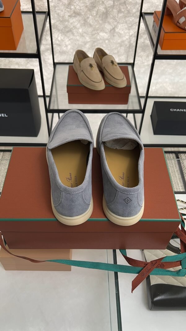 Loro Piana Summer Walk Light Blue Suede Loafer