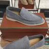 Loro Piana Summer Walk Light Blue Suede Loafer