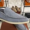 Loro Piana Summer Walk Light Blue Suede Loafer