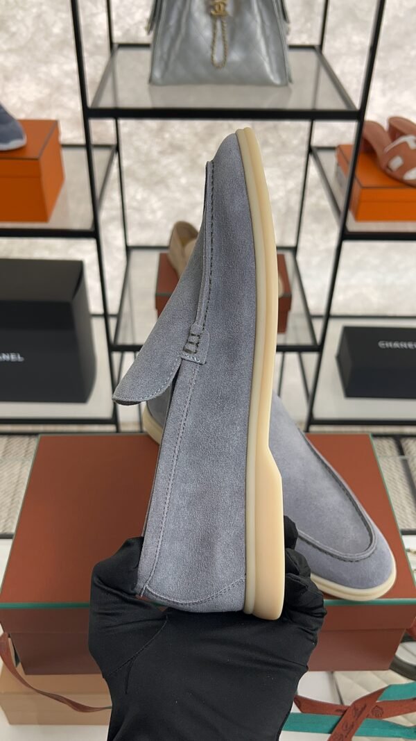 Loro Piana Summer Walk Light Blue Suede Loafer