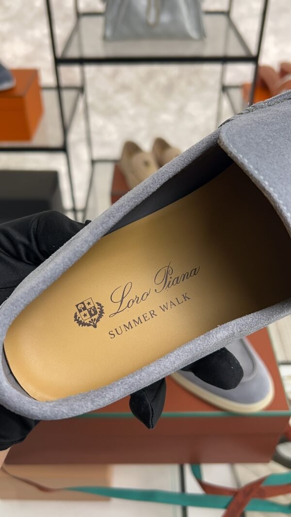 Loro Piana Summer Walk Light Blue Suede Loafer