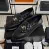 Chanel Lambskin Quilted CC Turnlock Loafers Black