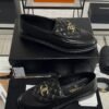 Chanel Lambskin Quilted CC Turnlock Loafers Black