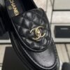 Chanel Lambskin Quilted CC Turnlock Loafers Black