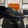 Chanel Lambskin Quilted CC Turnlock Loafers Black