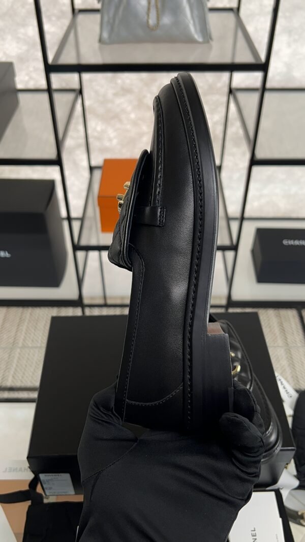 Chanel Lambskin Quilted CC Turnlock Loafers Black