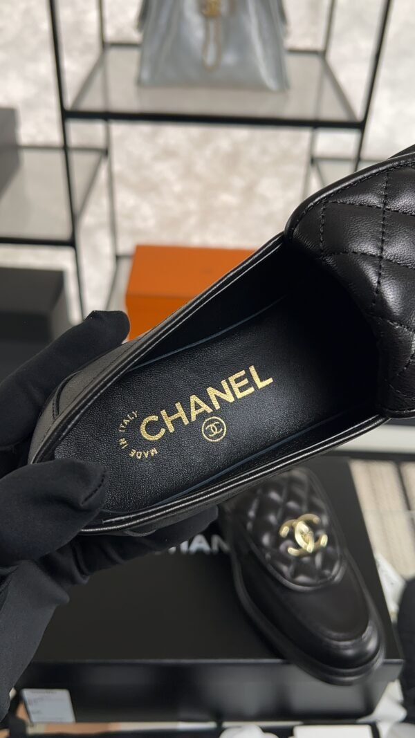Chanel Lambskin Quilted CC Turnlock Loafers Black