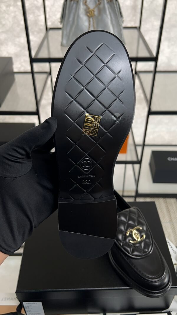 Chanel Lambskin Quilted CC Turnlock Loafers Black