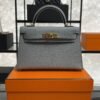 Hermes Mini Kelly II Epsom Bleu Glacier Gold Hardware