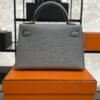 Hermes Mini Kelly II Epsom Bleu Glacier Gold Hardware