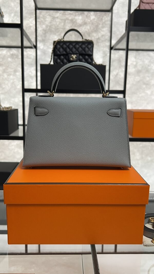 Hermes Mini Kelly II Epsom Bleu Glacier Gold Hardware