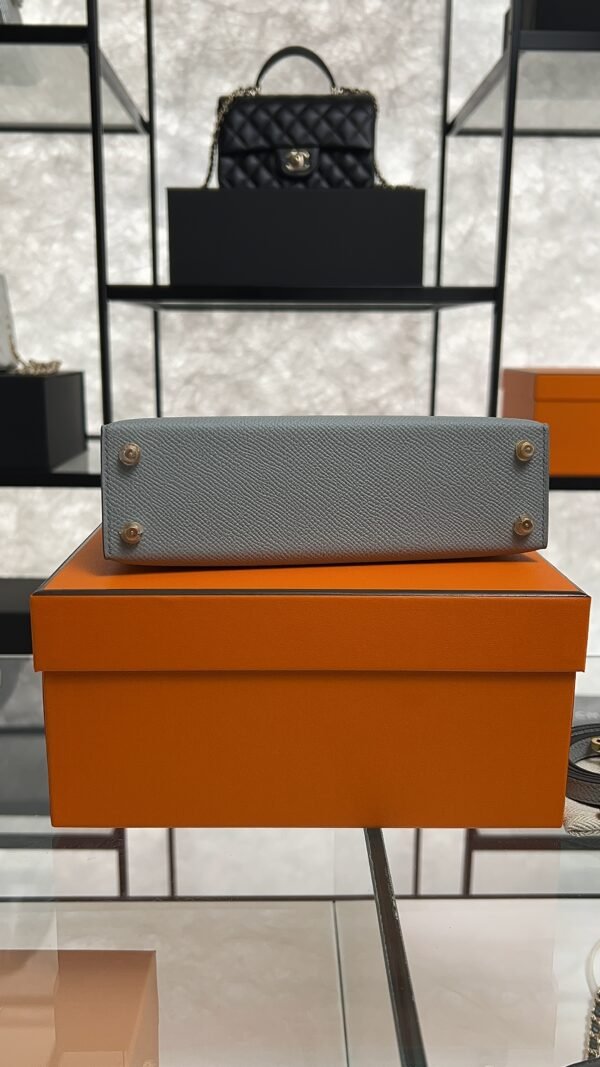 Hermes Mini Kelly II Epsom Bleu Glacier Gold Hardware