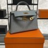 Hermes Mini Kelly II Epsom Bleu Glacier Gold Hardware