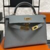 Hermes Mini Kelly II Epsom Bleu Glacier Gold Hardware