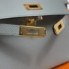 Hermes Mini Kelly II Epsom Bleu Glacier Gold Hardware