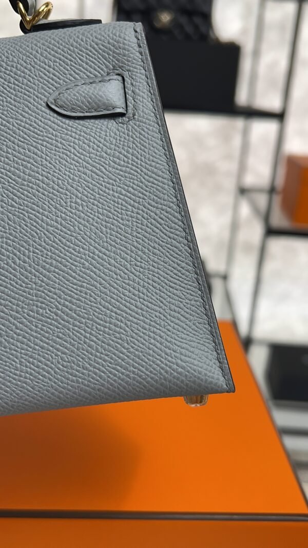 Hermes Mini Kelly II Epsom Bleu Glacier Gold Hardware