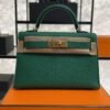 Hermes Mini Kelly II Epsom Vert Vertigo Gold Hardware Bag