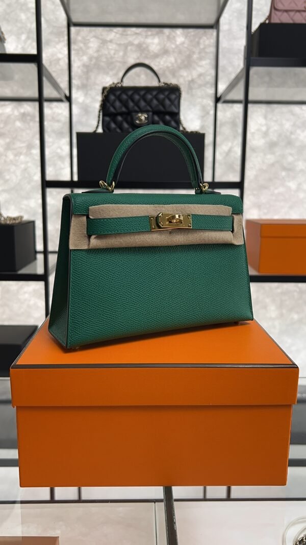 Hermes Mini Kelly II Epsom Vert Vertigo Gold Hardware Bag