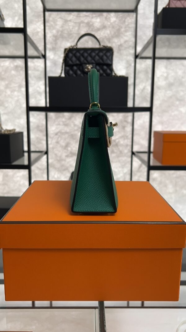 Hermes Mini Kelly II Epsom Vert Vertigo Gold Hardware Bag