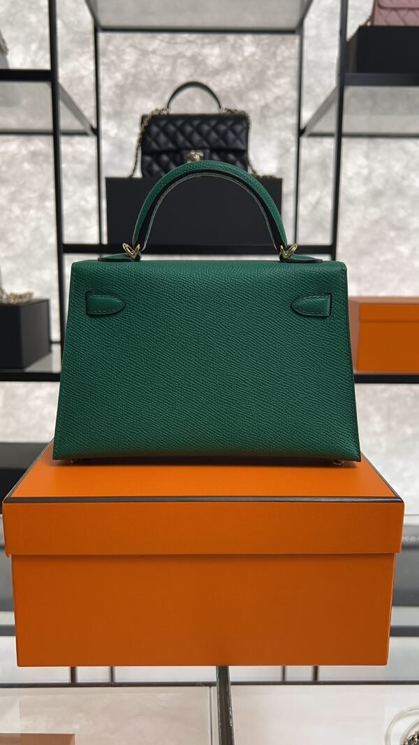 Hermes Mini Kelly II Epsom Vert Vertigo Gold Hardware Bag