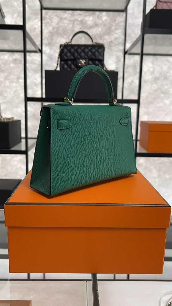 Hermes Mini Kelly II Epsom Vert Vertigo Gold Hardware Bag