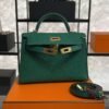 Hermes Mini Kelly II Epsom Vert Vertigo Gold Hardware Bag