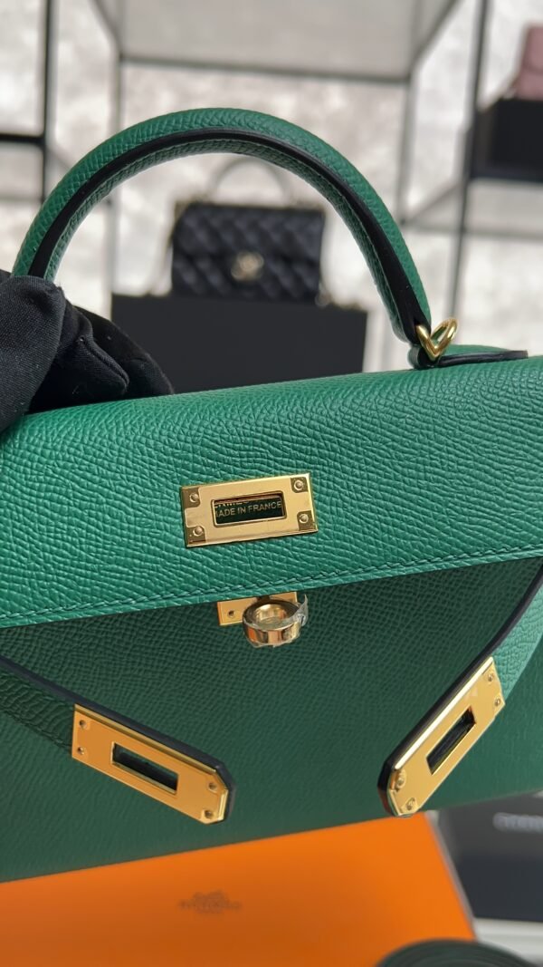 Hermes Mini Kelly II Epsom Vert Vertigo Gold Hardware Bag