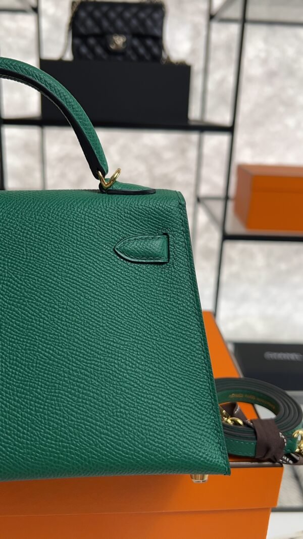 Hermes Mini Kelly II Epsom Vert Vertigo Gold Hardware Bag