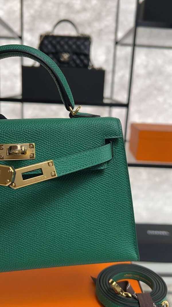 Hermes Mini Kelly II Epsom Vert Vertigo Gold Hardware Bag