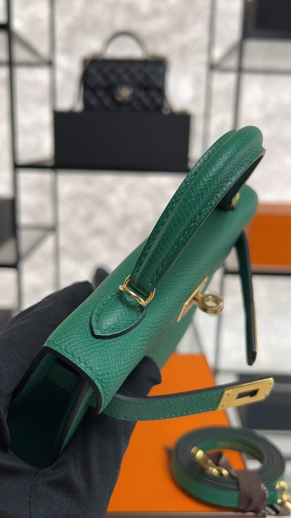 Hermes Mini Kelly II Epsom Vert Vertigo Gold Hardware Bag