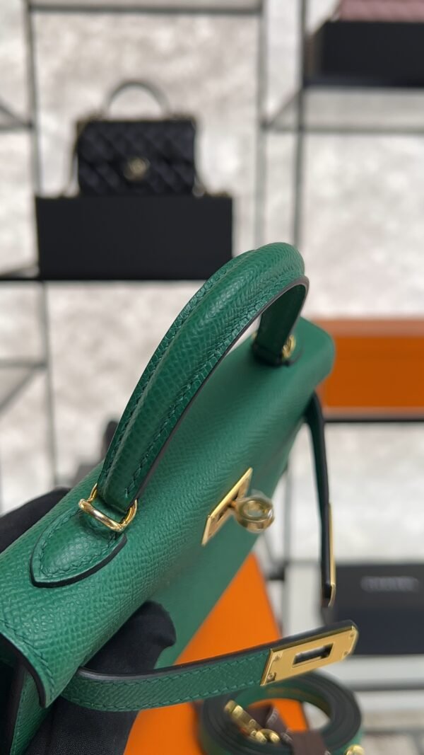 Hermes Mini Kelly II Epsom Vert Vertigo Gold Hardware Bag