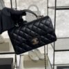Chanel Lambskin Quilted Mini Top Handle Rectangular Flap Black