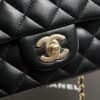 Chanel Lambskin Quilted Mini Top Handle Rectangular Flap Black