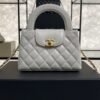 CHANEL KELLY 25C White Handle Shopping Bag
