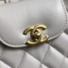 CHANEL KELLY 25C White Handle Shopping Bag