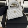 CHANEL KELLY 25C White Handle Shopping Bag