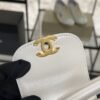 CHANEL KELLY 25C White Handle Shopping Bag