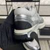Chanel Fabric Laminated Calfskin Stretch CC Sneakers White Silver