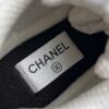 Chanel Fabric Laminated Calfskin Stretch CC Sneakers White Silver
