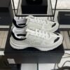 Chanel Suede Calfskin Womens CC Sneakers White Black