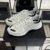 Chanel Suede Calfskin Womens CC Sneakers White Black