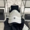 Chanel Suede Calfskin Womens CC Sneakers White Black