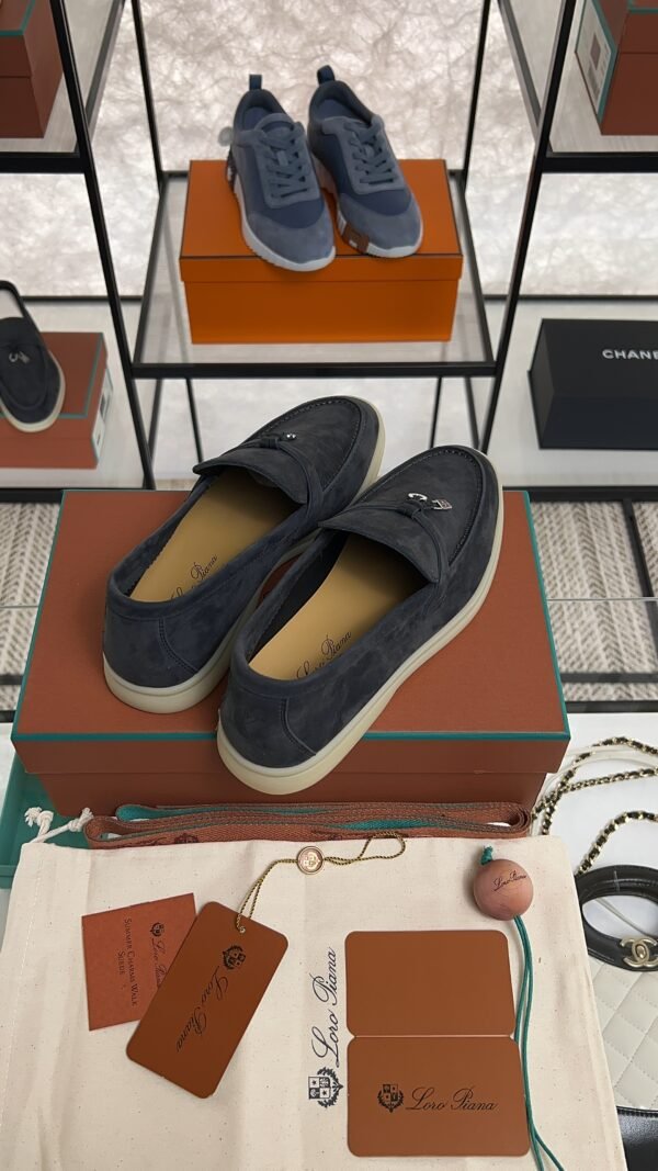 Loro Piana Summer Charms Walk Loafer Argo Blue Melange (W948)
