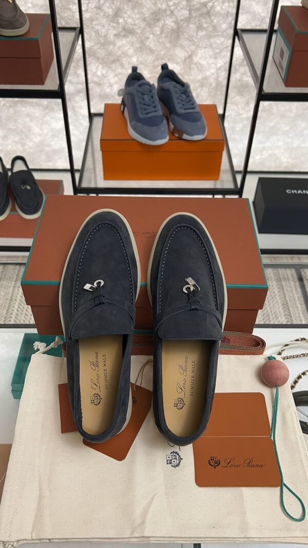 Loro Piana Summer Charms Walk Loafer Argo Blue Melange (W948)
