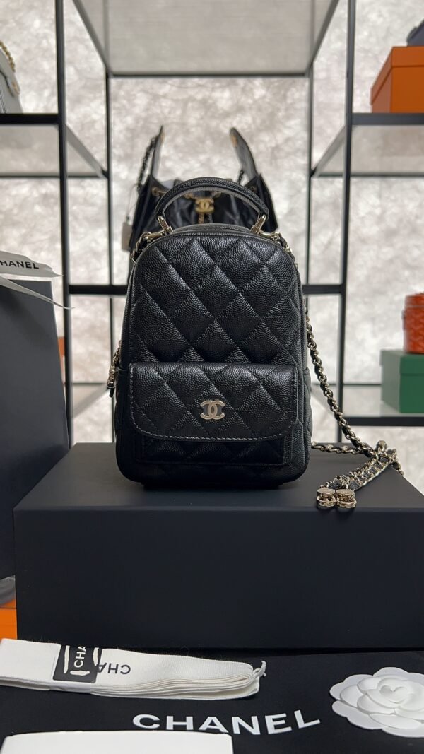 Chanel Mini Black Caviar Classic Backpack