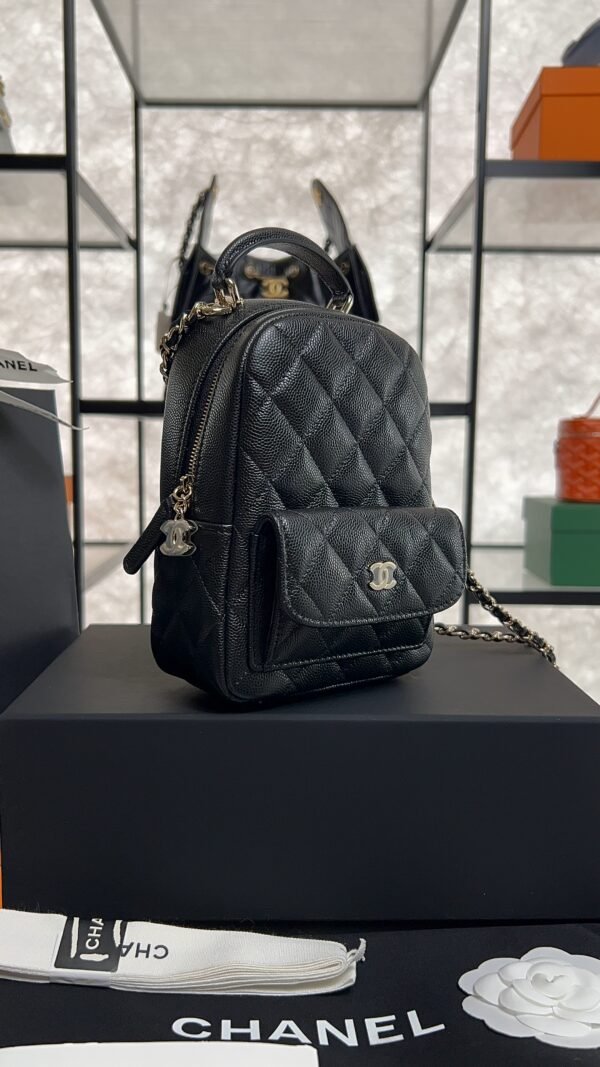 Chanel Mini Black Caviar Classic Backpack
