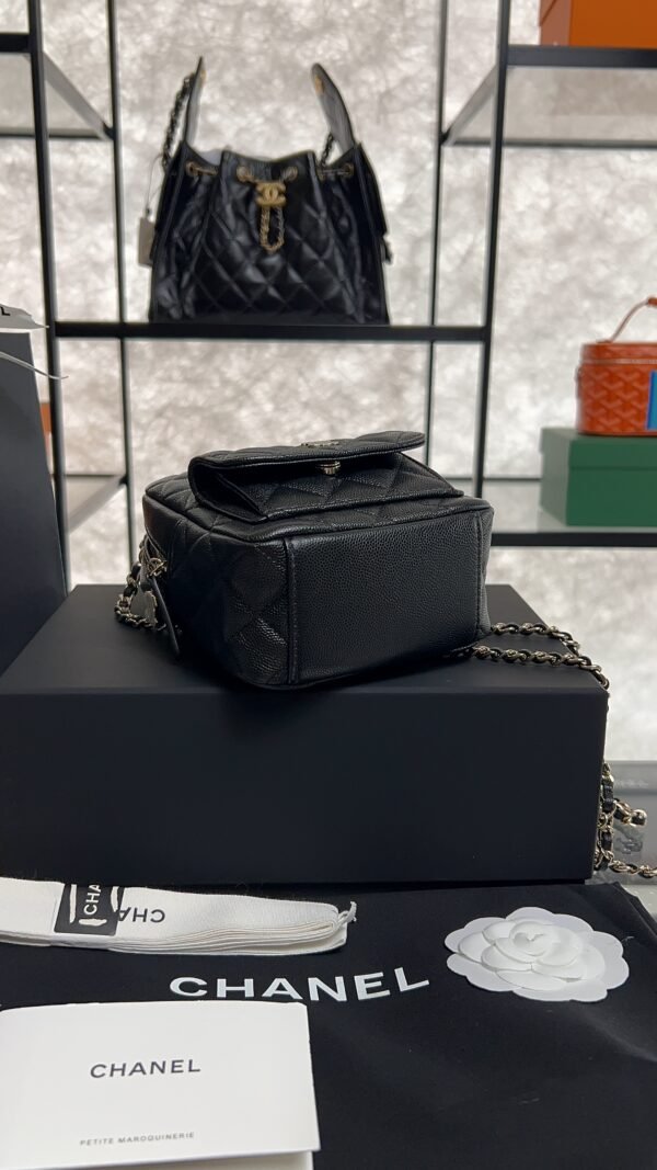 Chanel Mini Black Caviar Classic Backpack