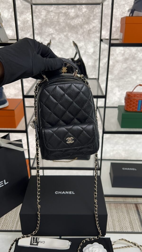 Chanel Mini Black Caviar Classic Backpack