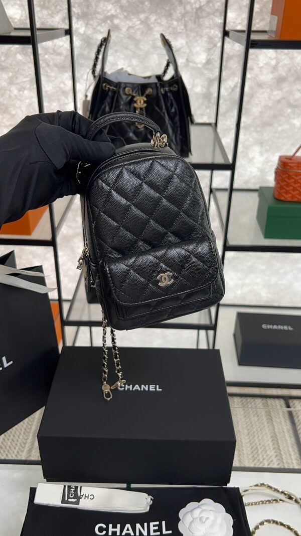 Chanel Mini Black Caviar Classic Backpack