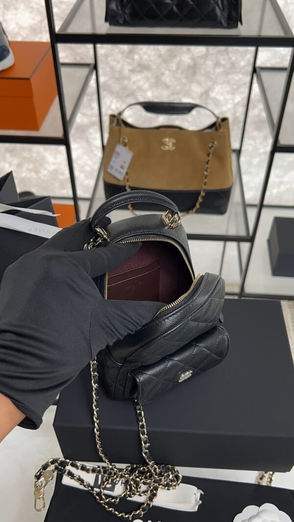 Chanel Mini Black Caviar Classic Backpack